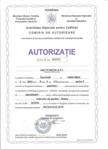 autorizatie curs personal trainer