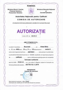 autorizatie curs tehnician nutritionist