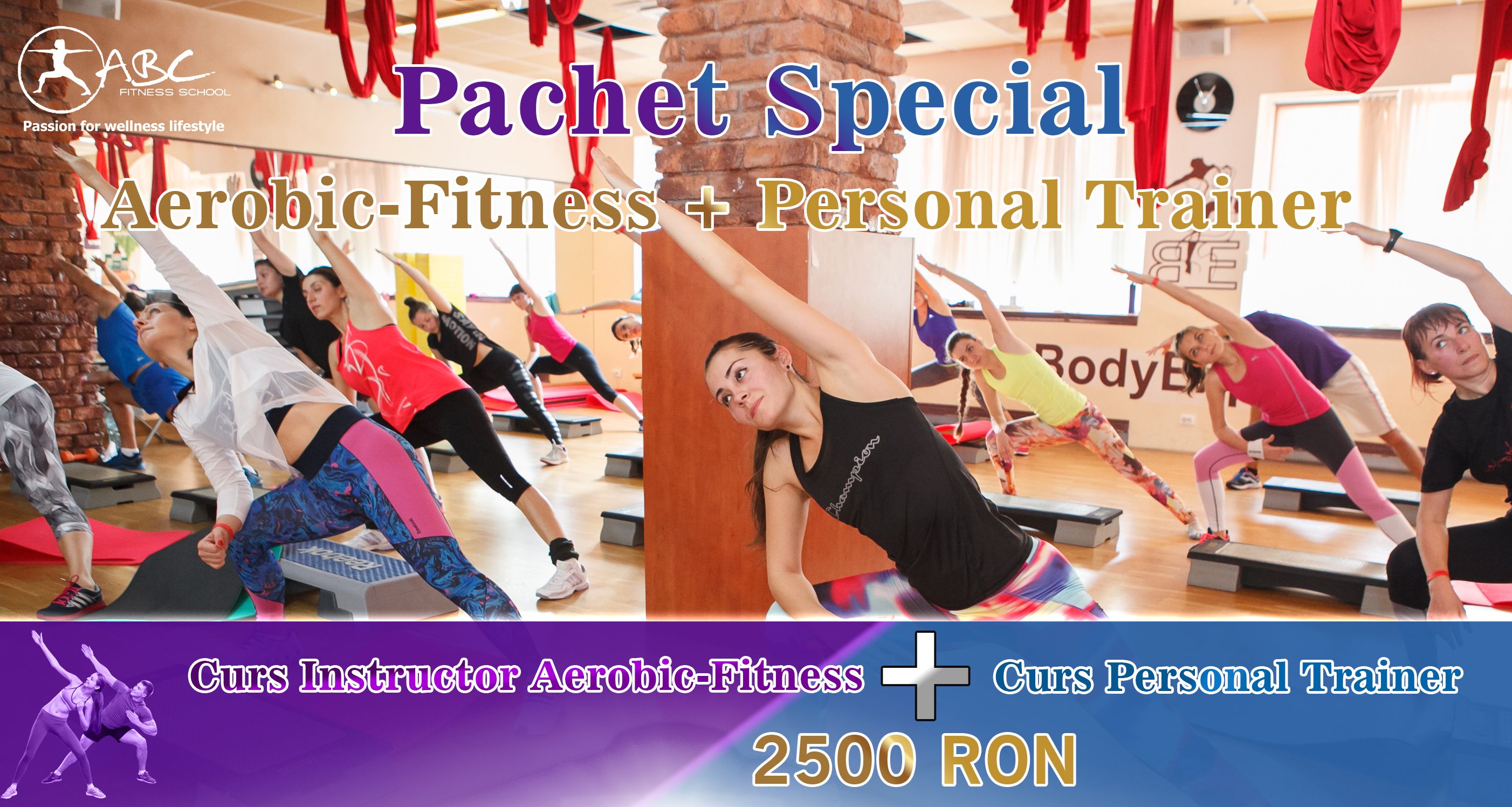 pachet curs instructor aerobic fitness si personal trainer
