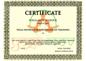 certificat yoga