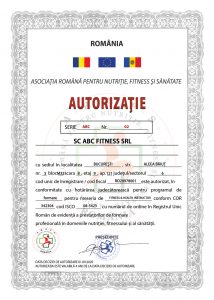 autorizatie arnfs fitness