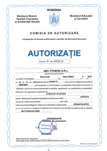 autorizatie pilates